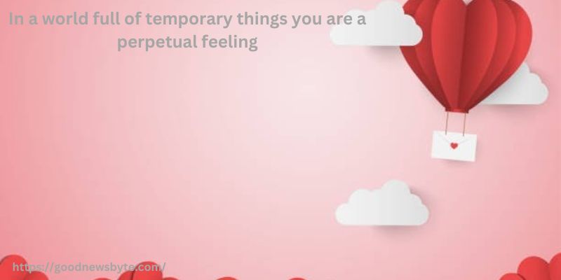 “In a world full of temporary things you are a perpetual feeling.” —Sanober Khan